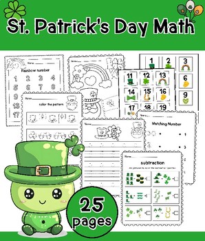 Preview of St. Patrick's Day Math Kindergarten worksheets Centers