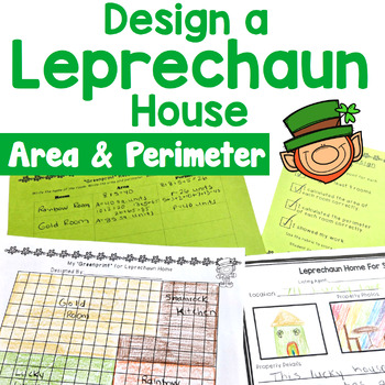 Preview of St. Patrick's Day Math Project Leprechaun House Area and Perimeter