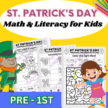 Preview of St. Patrick’s Day Math & Literacy Activities for Preschool, PreK & Kindergarten
