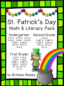 Preview of March & St. Patrick's Day Math & Literacy Pack