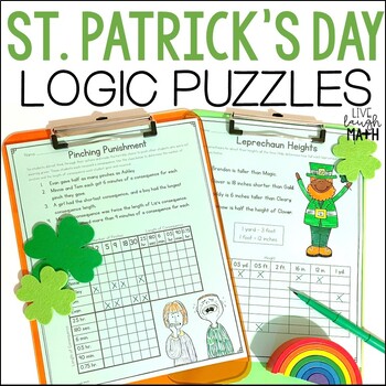 Preview of St. Patrick's Day Math Enrichment Activities - March Logic Puzzles & Challenges