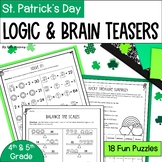 St. Patrick's Day Math Logic Puzzles and Brain Teasers - M