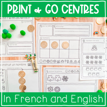 St. Patrick's Day Math Mats (French & English Kindergarten) | TpT