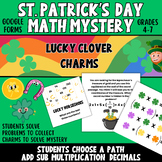 St. Patrick's Day Math Mystery Gr 4, 5, 6, Decimals, Expon