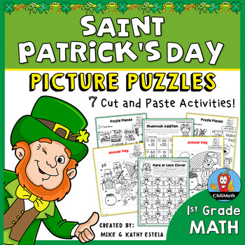 Preview of St. Patrick's Day Math Picture Puzzles {1st Grade}
