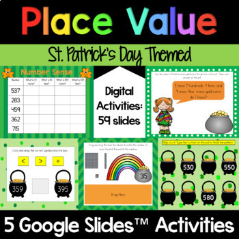 Preview of St. Patrick's Day Math | Place Value | Digital Activities for 2nd Grade Math
