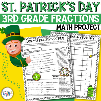 Preview of St. Patrick’s Day Math Project - 3rd Grade Fractions Activity - On a Number Line
