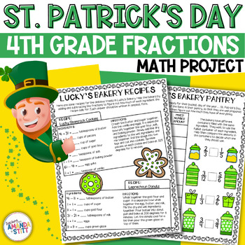 Preview of St. Patrick’s Day Math Worksheets - 4th Grade Fractions Activity - Math Project