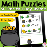 St. Patrick's Day Math Puzzles - March Puzzles for Critica