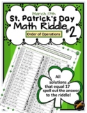 St. Patrick's Day Math Riddle #2: Order of Operations