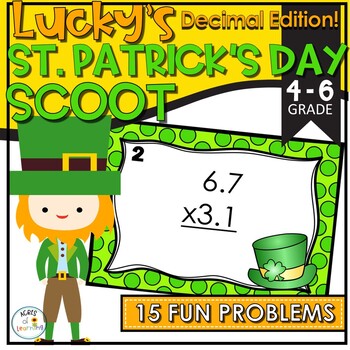 Preview of St. Patrick's Day Math Scoot | Decimal Multiplication Activity