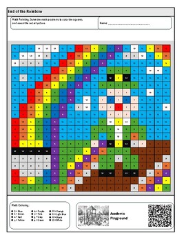 Preview of St. Patrick's Day Math Secret Image Color-by-Code Worksheet (Numbers to 13)