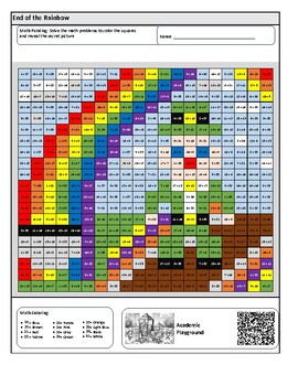 Preview of St. Patrick's Day Math Secret Image Color-by-Code Worksheet (Two-Digit Addition)