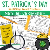 St. Patrick's Day Math Task Card Mystery - Multi Step Word