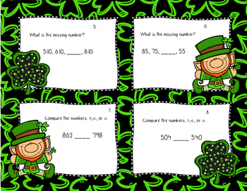 St. Patrick's Day Math Task Cards (2nd grade) by Teaching Naturally