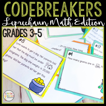 Preview of St. Patrick's Day Math Task Cards & Center Activity for Grades 3-5 | Measurement