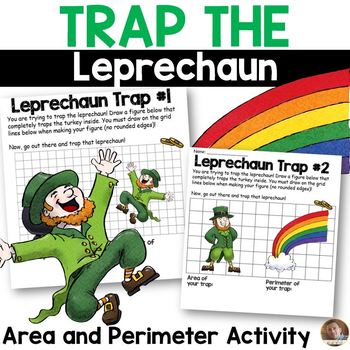 Preview of St. Patrick's Day Math - Trap the Leprechaun - Perimeter and Area Activity