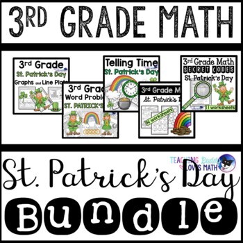 Preview of St. Patrick's Day Math Worksheets 3rd Grade Bundle