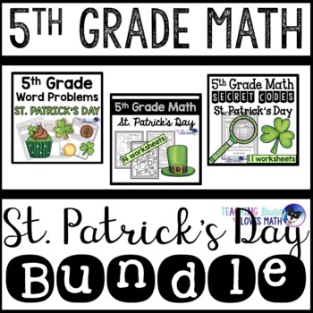 Preview of St. Patrick's Day Math Worksheets 5th Grade Bundle