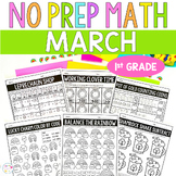 St. Patrick's Day Math Worksheets First Grade March Printables
