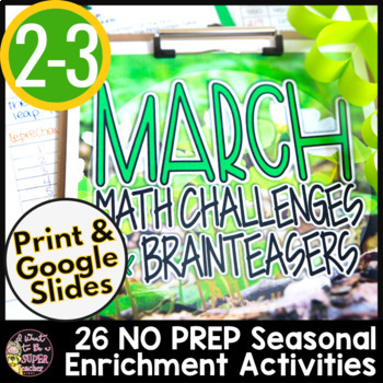 Preview of St Patrick's Day Math Worksheets | March Early Finishers | Gifted | Enrichment