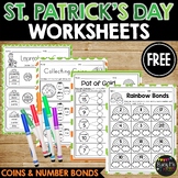 St. Patrick's Day Math Worksheets | Number Bonds | Identif
