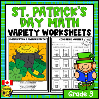 Preview of St Patrick's Day Math Worksheets | Numbers to 1000