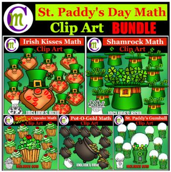 Preview of St Patricks Day Clipart Math and Counting Clip Art BUNDLE