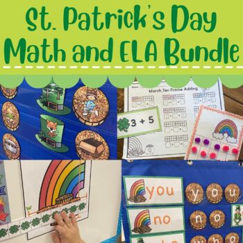 Preview of St. Patrick's Day Math and ELA Activities and Centers for Kindergarten or First