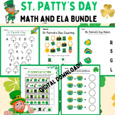 St. Patrick's Day Math and ELA Bundle Preschool and Pre-K