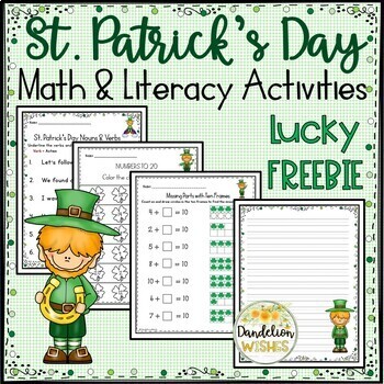 Preview of St. Patrick's Day Math and Literacy Activities Lucky FREEBIE
