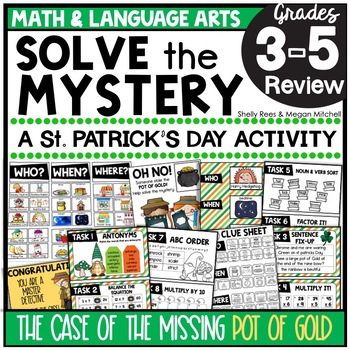 Preview of St. Patrick's Day Math and Reading Mystery Challenge Activity
