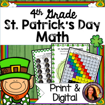 Preview of St. Patrick's Day Math Activities for 4th Grade | PRINT & DIGITAL