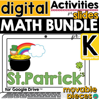 Preview of St Patrick's Day Math for Google Slides ™ for Kindergarten  DISTANCE LEARNING