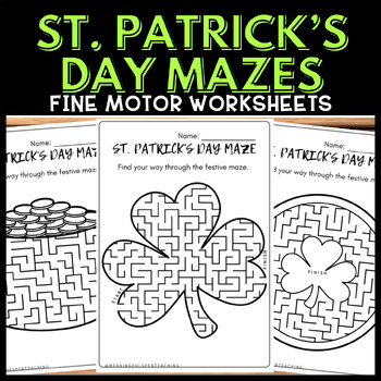 Preview of St. Patrick's Day Mazes Activities Printable Worksheet