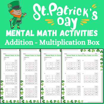 Preview of St. Patrick's Day Mental Math Activities: Funny Addition & Multiplication Box