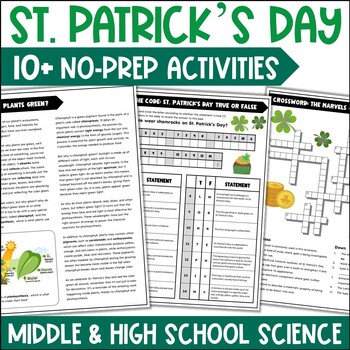 Preview of St Patrick's Day Middle & High School Science Sub Plan 6th 7th 8th 9th Grade