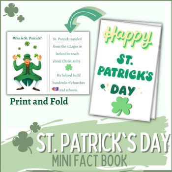 Preview of St. Patrick's Day Mini Book Facts Traditions Shamrocks Leprechaun Holiday Book