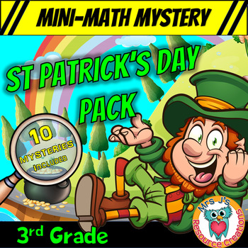 Preview of St Patrick's Day Mini Math Mysteries 3rd Grade Printable & Digital Activities