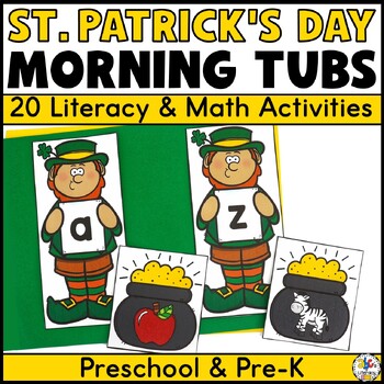 Preview of St. Patrick's Day Morning Tubs for Preschool - March Morning Work Bins for PreK