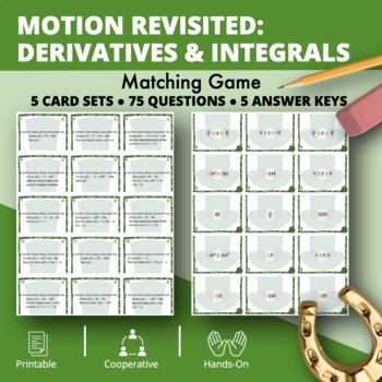 Preview of St. Patrick's Day: Motion Along a Line Revisited Matching Games