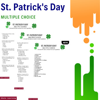 Preview of St. Patrick's Day Multiple Choice Madness: Worksheet Set