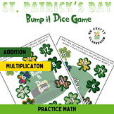 St. Patrick's Day Multiplication Bump Dice Game with Addition.