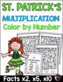 St. Patrick's Day Multiplication Color by Number