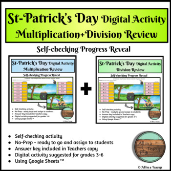 Preview of St-Patrick's Day Multiplication Division Bundle Review Digital Activity