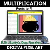 St. Patrick's Day Multiplication Facts Math Digital Pixel Art