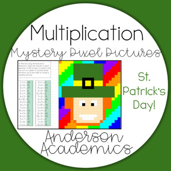 Preview of St. Patrick's Day Multiplication Facts Pixel Puzzle