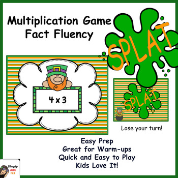 Preview of St. Patrick's Day Multiplication Game - Digital Resource