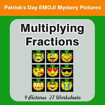 St. Patrick's Day: Multiplying Fractions - Color By Number Math Mystery Pictures