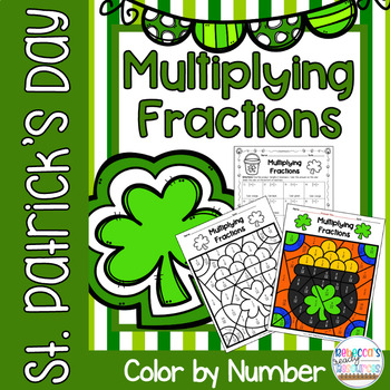 Preview of St. Patrick's Day Multiplying Fractions Color by Number